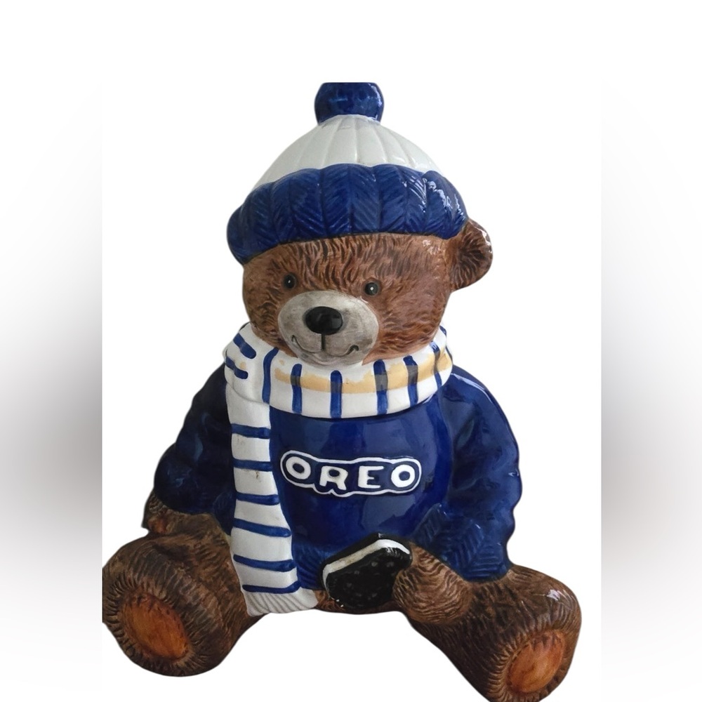 Vintage 2001 Oreo teddy bear cookie jar ceramic